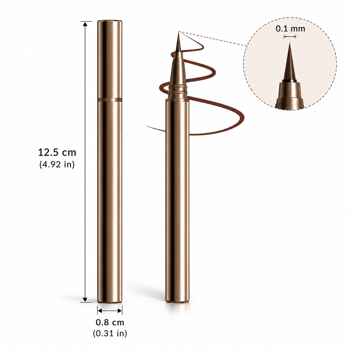 Brown Liquid Eyeliner Pen – 0.1mm Ultra-Fine Precision Tip